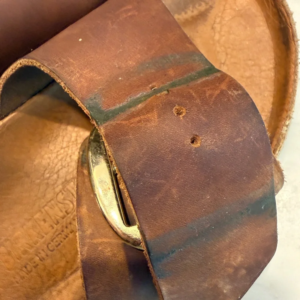 Birkenstock Madrid Big Buckle Cognac Oiled Leather Sandals Slides Womens 39 - Picture 4 of 8